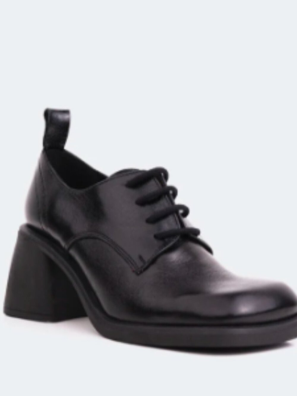 NWOT L'Intervalle Albion Black Leather Heeled Oxfords - Size 38